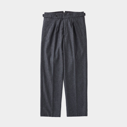 DOUBLE-PLEATED SMARTY TROUSER #GRAPHITE [242OJ-PT05]