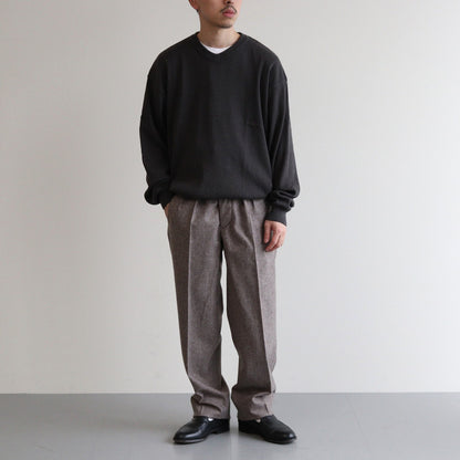 DOUBLE-PLEATED SMARTY TROUSER #TAUPE [242OJ-PT05]