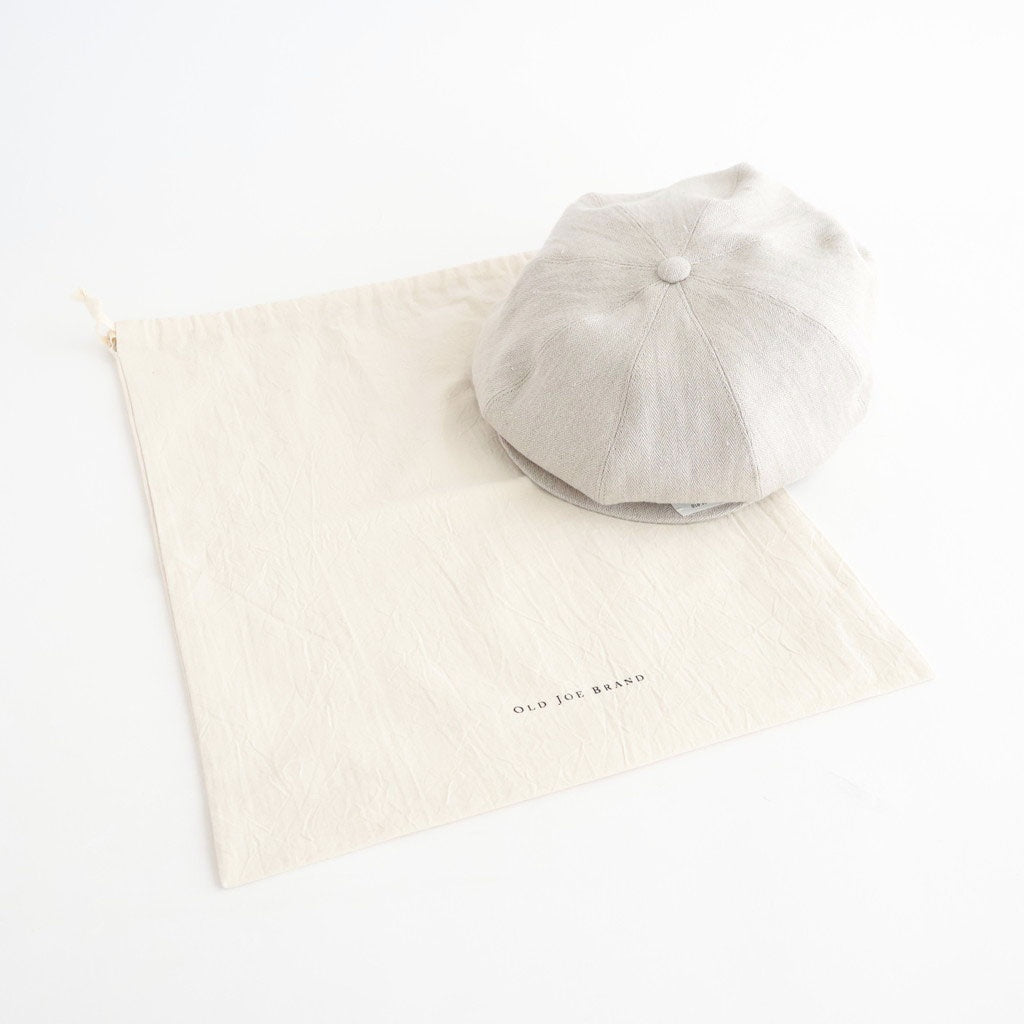 LINEN HERRINGBONE PEAKED CAP #OATMEAL [261OJ-HT02]