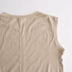 Giza Cotton Fraise Stitch Suleeveless #TOP Beige [NEP-SS2621]