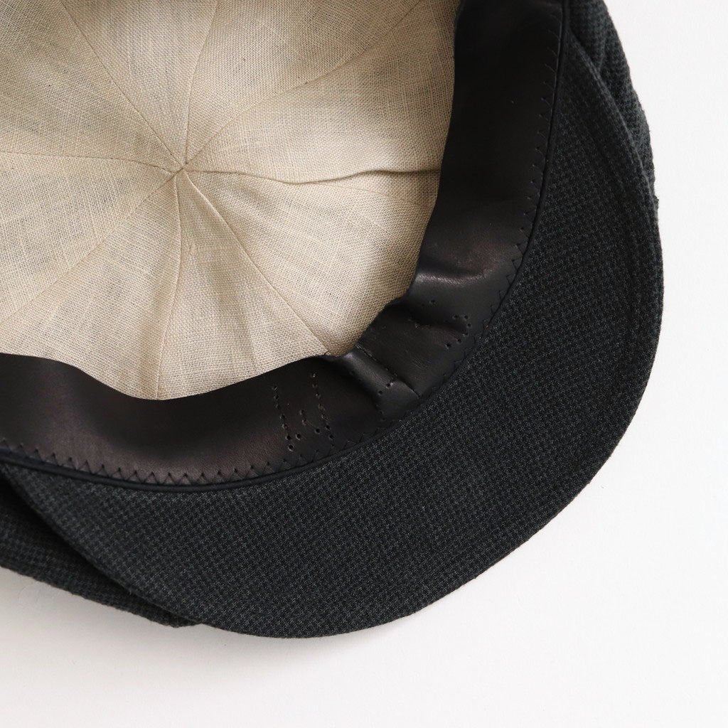 LINEN HOUNDSTOOTH CASQUETTE-OLDBOY #GREEN [Y01002]