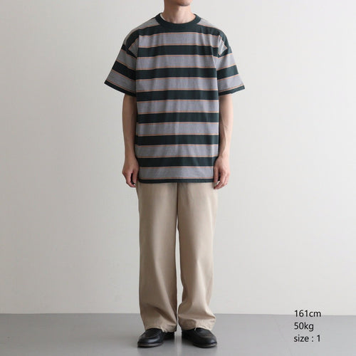 BORDER SS TOP #FOREST x S,BROWN [PMAV-CS04]