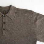 WASHED HIGH COUNT LINEN POLO #BROWN [BN-26SM-022]
