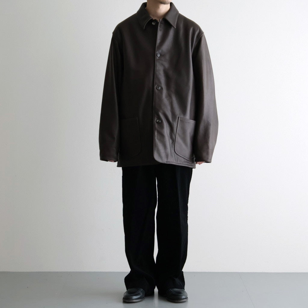 Steer Leather Coverall #DarkBrown [BHS25F002F26]