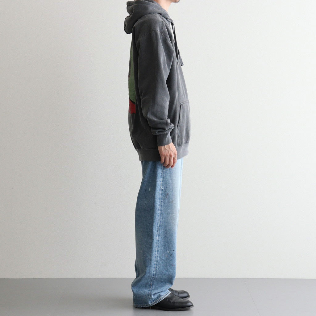 1984 PRINT PIGMENT HOODIE #CHARCOAL [DNA26T04]