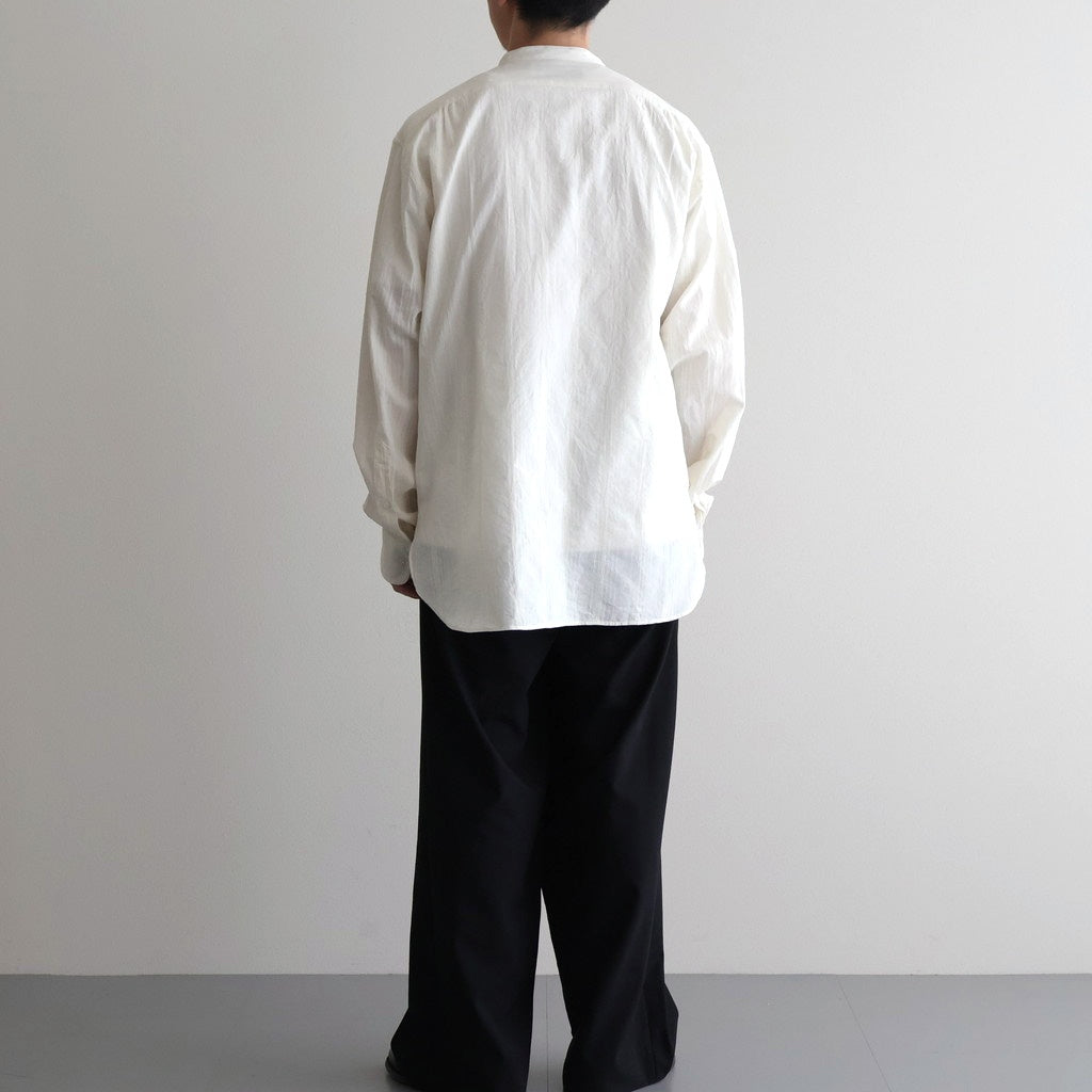 Grandad Collar Dobby Stripe Shirt #Off White [6061-1103]