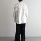 Grandad Collar Dobby Stripe Shirt #Off White [6061-1103]