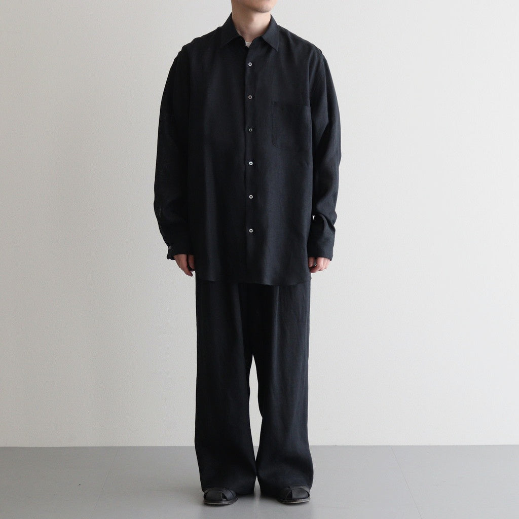 TRIPLE PLEATED EASY TROUSERS #BLACK [A25A16PT01C]