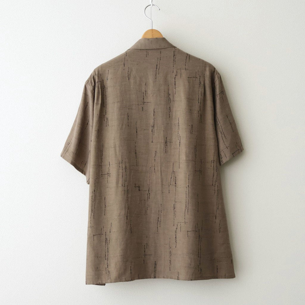 ORIGINAL PRINTED OPEN COLLAR SHIRTS (KASURI) Short-sleeve #MOCHA [261OJ-SH20]
