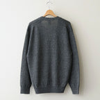 WASHED HIGH COUNT LINEN V NECK CARDIGAN #CHARCOAL [BN-26SM-021]