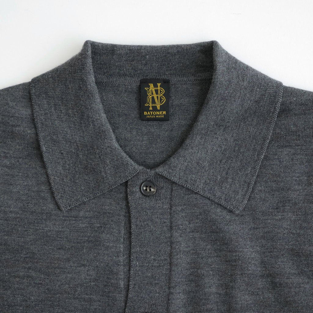 BABY WOOL POLO CARDIGAN #GRAY [BN-26FM-040]