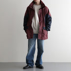 HOODED WIND BREAKER WAXFINISH #WINE/NAVY [DNS26B01-B]