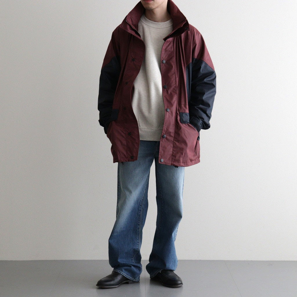 HOODED WIND BREAKER WAXFINISH #WINE/NAVY [DNS26B01-B]