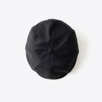 LINEN HERRINGBONE PEAKED CAP #BLACK [261OJ-HT02]