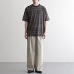 TRIPLE PLEATED WIDE TROUSERS #BEIGE [A26A15PT03C]