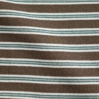 BORDER LONG SLEEVE TOP #STONE BROWNxGREEN [PMAW-CL08]