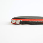 qualquer coisa pouch mini - taurillon #black×red