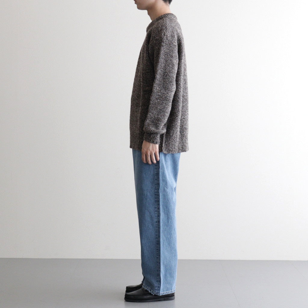British Wool Crew Neck Knit Made by macalastair #Light Graphite×Gritstone [6033-1302]