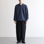 COCOON WIDE EASY PANTS #CHAMBRAY BLACK [M25C12PT03C]