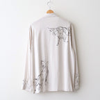 ORIGINAL PRINTED OPEN COLLAR SHIRTS (ANIMAL DRAWING) Long-sleeve #IVORY [261OJ-SH18]