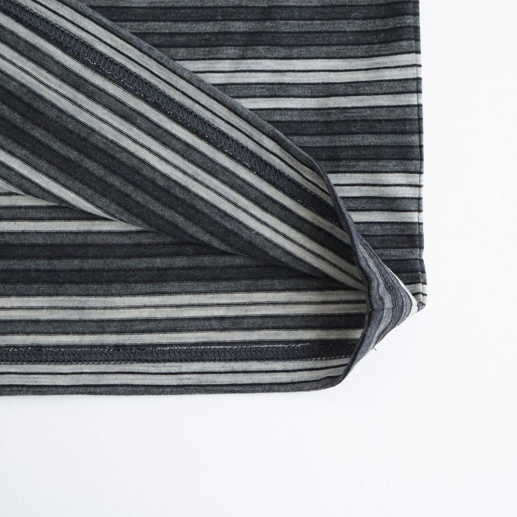 CREW NECK TEE #GRAY BORDER [M26A12CS02B]