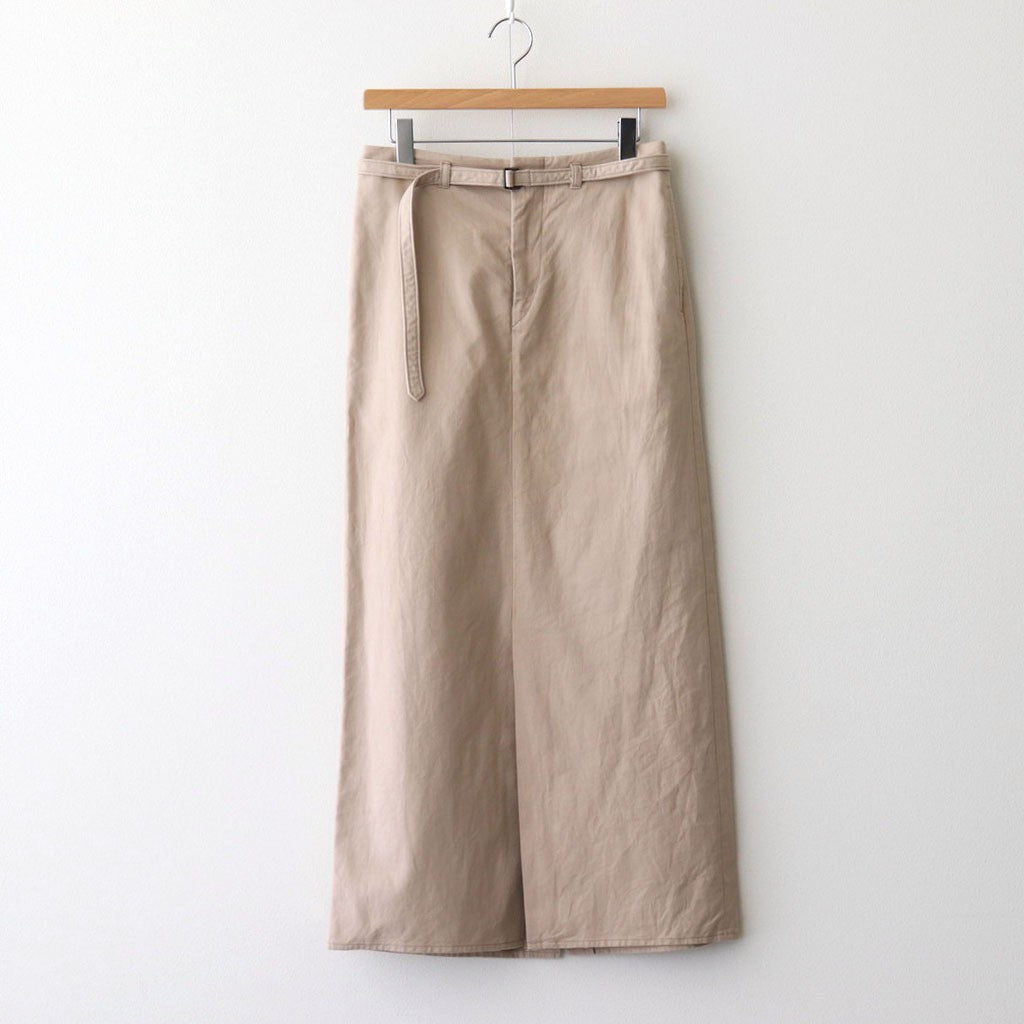 Cotton Serge Belted Skirt #LightBeige [BHSW25F7]