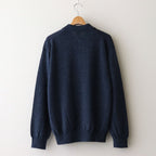 WASHED HIGH COUNT LINEN POLO #NAVY [BN-25SM-023]