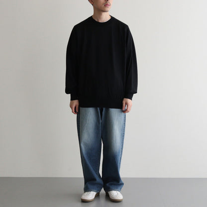 Wool Cashmere Silk Knit Crew Neck #Black [BHS24F021]