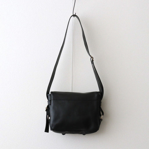 FLAP SHOULDER BAG S #BLACK [BG-31-COW-5]