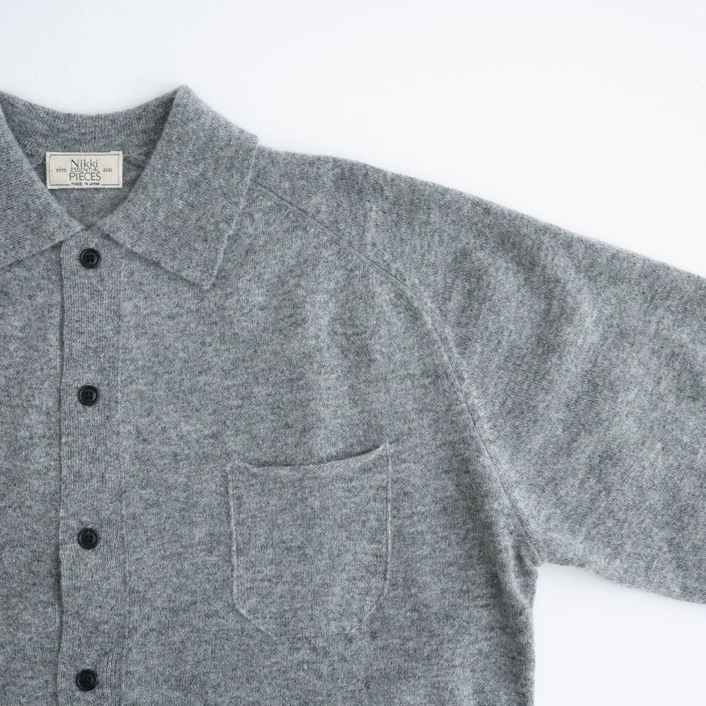 Lightweight All-yak POLO Cardigan #GRAY [NEP-AW2603]
