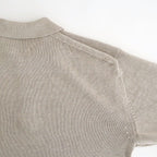 WASHED HIGH COUNT LINEN POLO #NATURAL [BN-26SM-022]