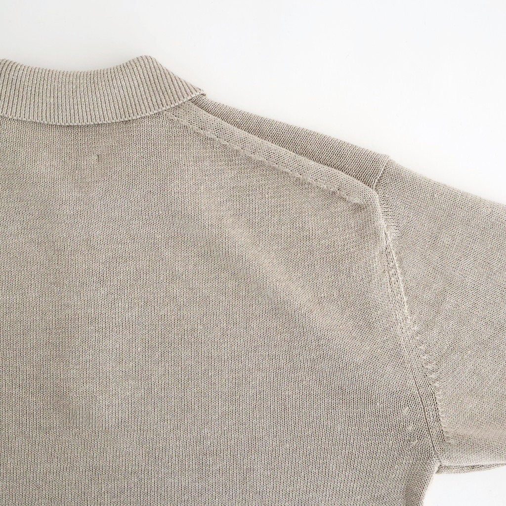 WASHED HIGH COUNT LINEN POLO #NATURAL [BN-26SM-022]