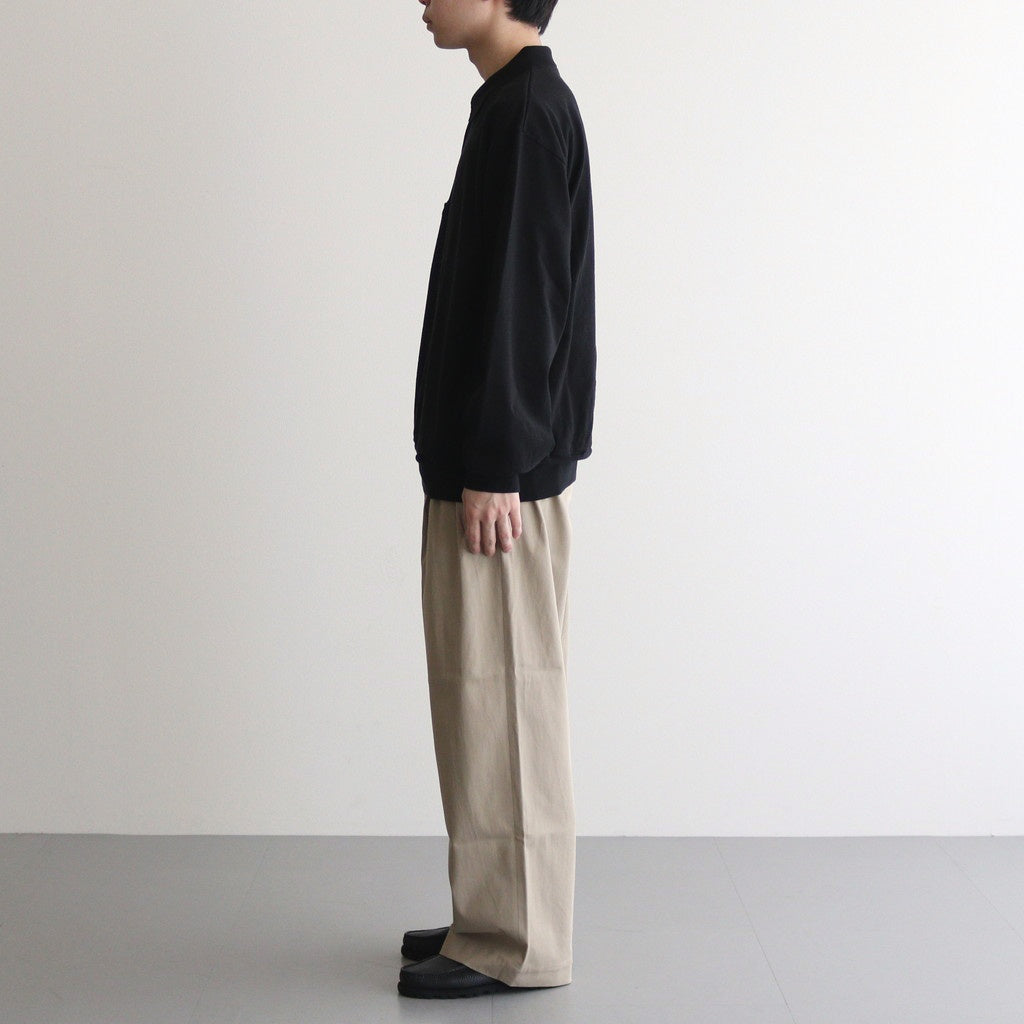 Co/Silk Nep Harf-Zip Shirt #Black [BHS25S037]