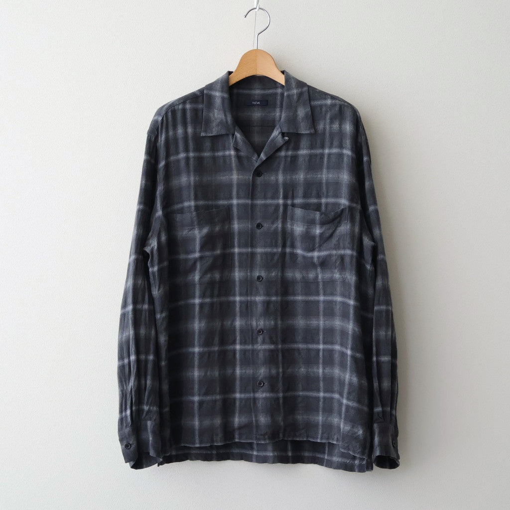 BRUSHED RAYON CHECK OPEN/C SH #021 GREY CHECK [17052 50062]