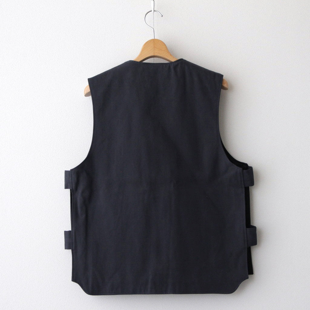 DUCK CLOTH WORKADAY VEST #FADE NAVY [PMAS-VT02]