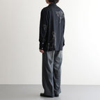 ORIGINAL PRINTED OPEN COLLAR SHIRTS (ANIMAL DRAWING) Long-sleeve #BLACK [261OJ-SH18]