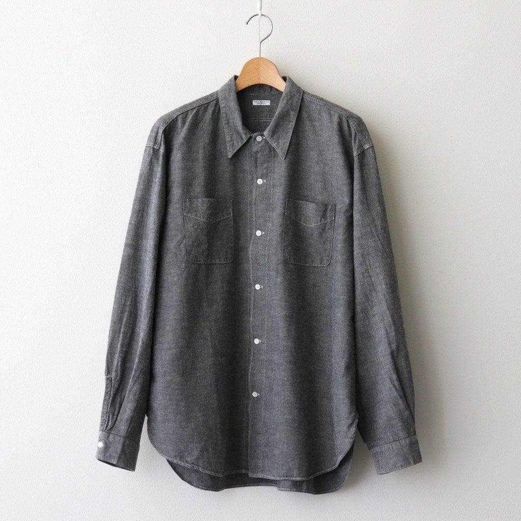 CHAMBRAY WORKADAY LS SHIRT #BLACK(FADE) [PMAT-LS05]