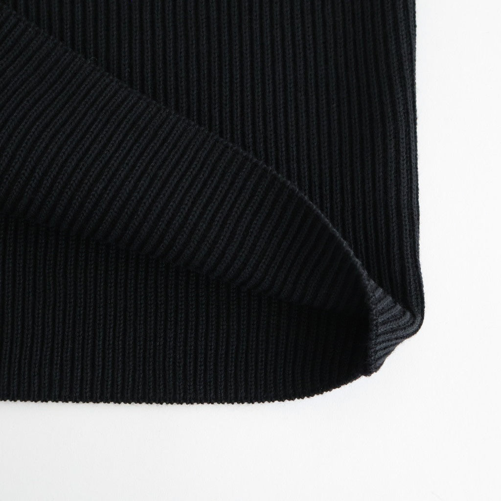 SOLID WOOL RIB CREW NECK #BLACK [BN-25FM-042]
