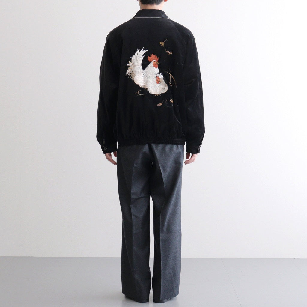 STUNNING VELVET SOUVENIR JACKET(Niwatori to Hiyoko) #ONYX [252OJ-JK12]