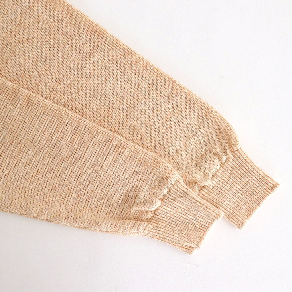 WASHED HIGH COUNT LINEN POLO SKIPPER #CREAM [BN-25SL-022]