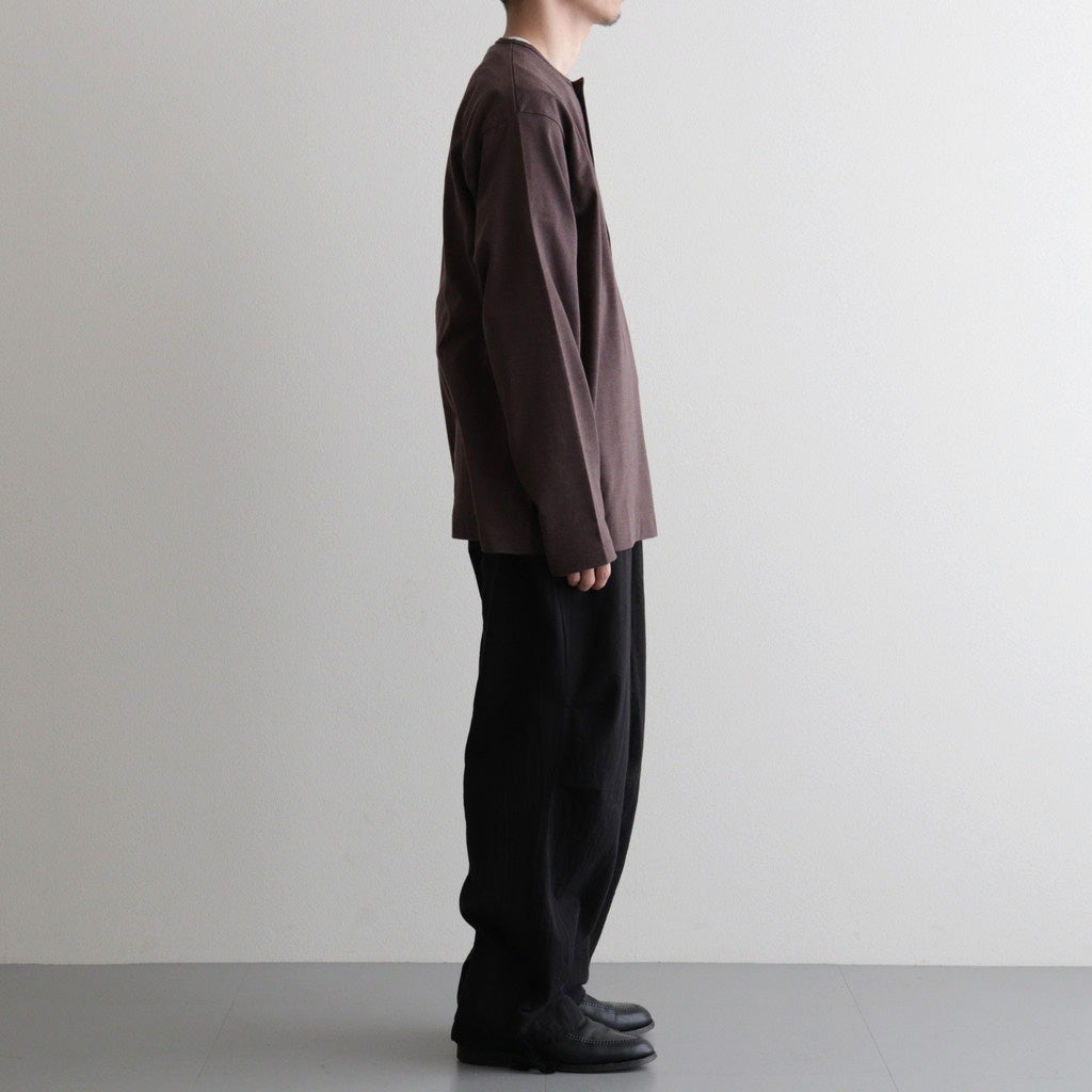 SLUB MIX SLEEPING LONG SLEEVE T-SHIRT #BROWN [BN-26SM-049]