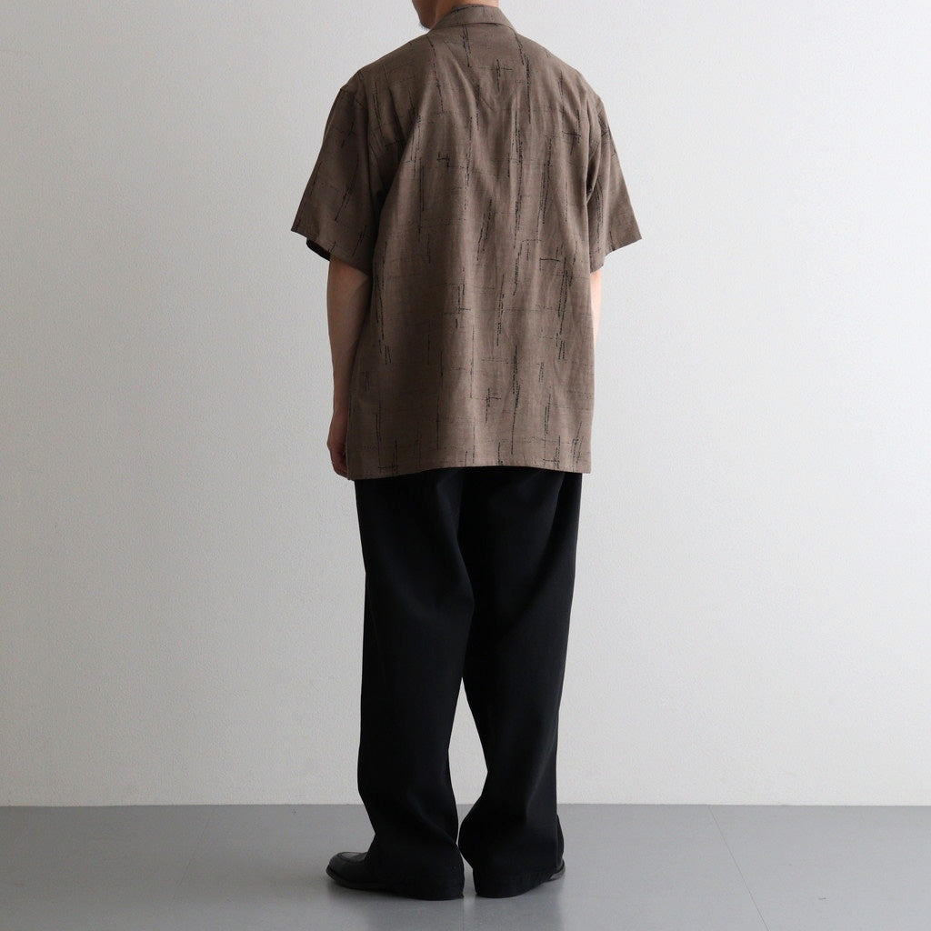 ORIGINAL PRINTED OPEN COLLAR SHIRTS (KASURI) Short-sleeve #MOCHA [261OJ-SH20]