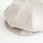 LINEN HERRINGBONE PEAKED CAP #OATMEAL [261OJ-HT02]