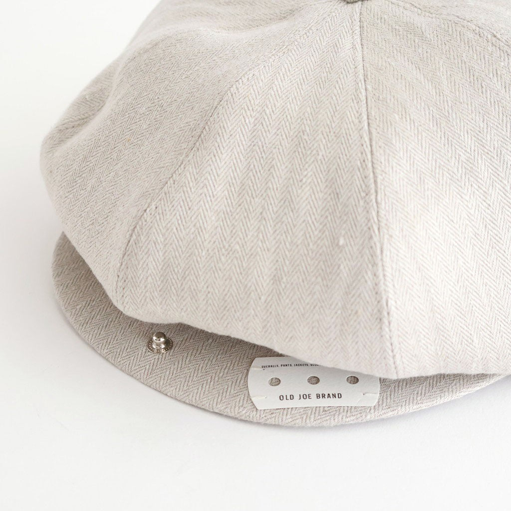 LINEN HERRINGBONE PEAKED CAP #OATMEAL [261OJ-HT02]