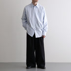TRIPLE PLEATED WIDE TROUSERS #NAVY [A26A93PT03C]
