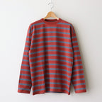 BORDER LONG SLEEVE TOP #N.REDxSAX [PMAT-CL02]