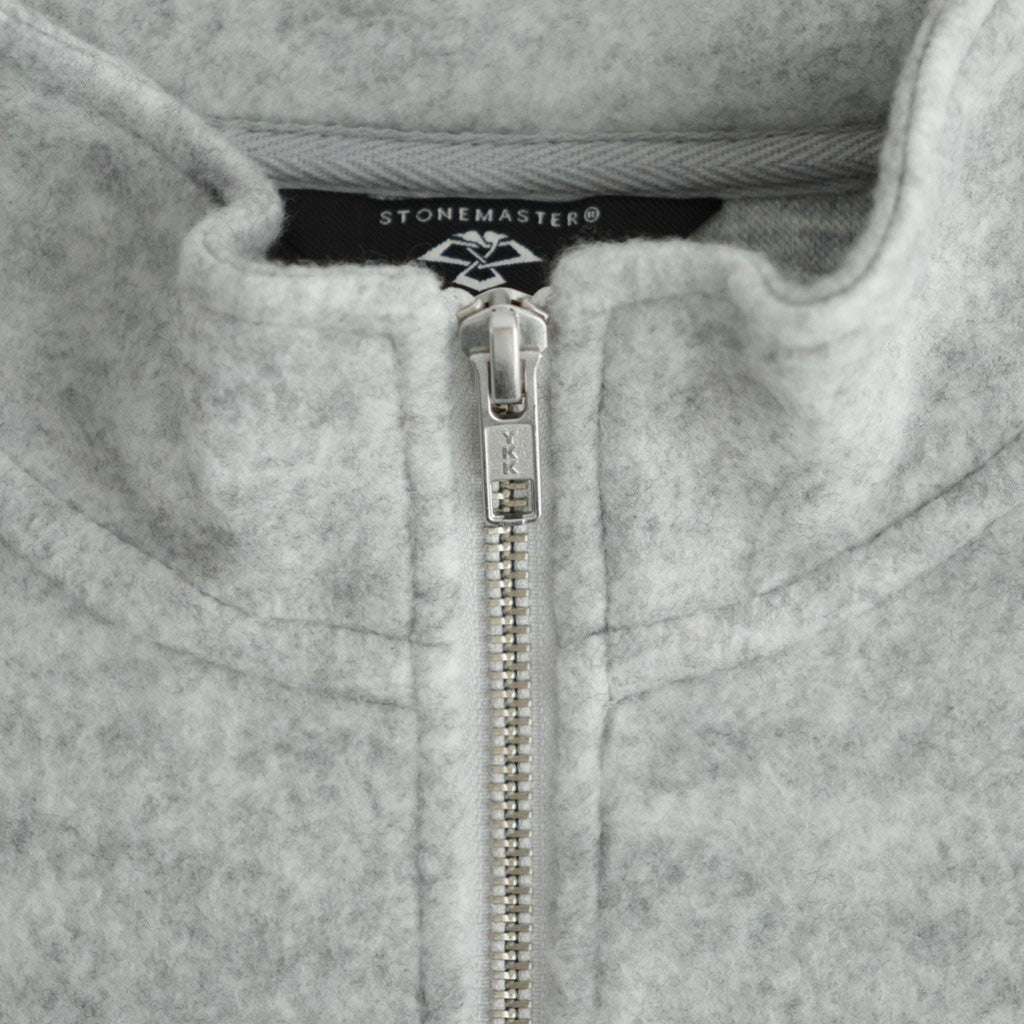 THERMAL FLEECE HALF ZIP TOP #LIGHT GREY [SM62MC002]