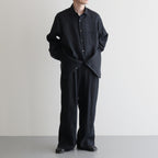 TRIPLE PLEATED EASY TROUSERS #BLACK [A25A16PT01C]