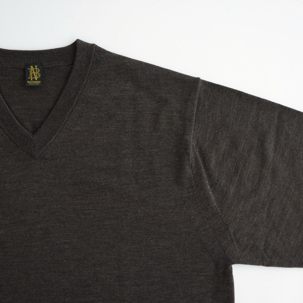 BABY WOOL V NECK #BROWN [BN-26FM-041]