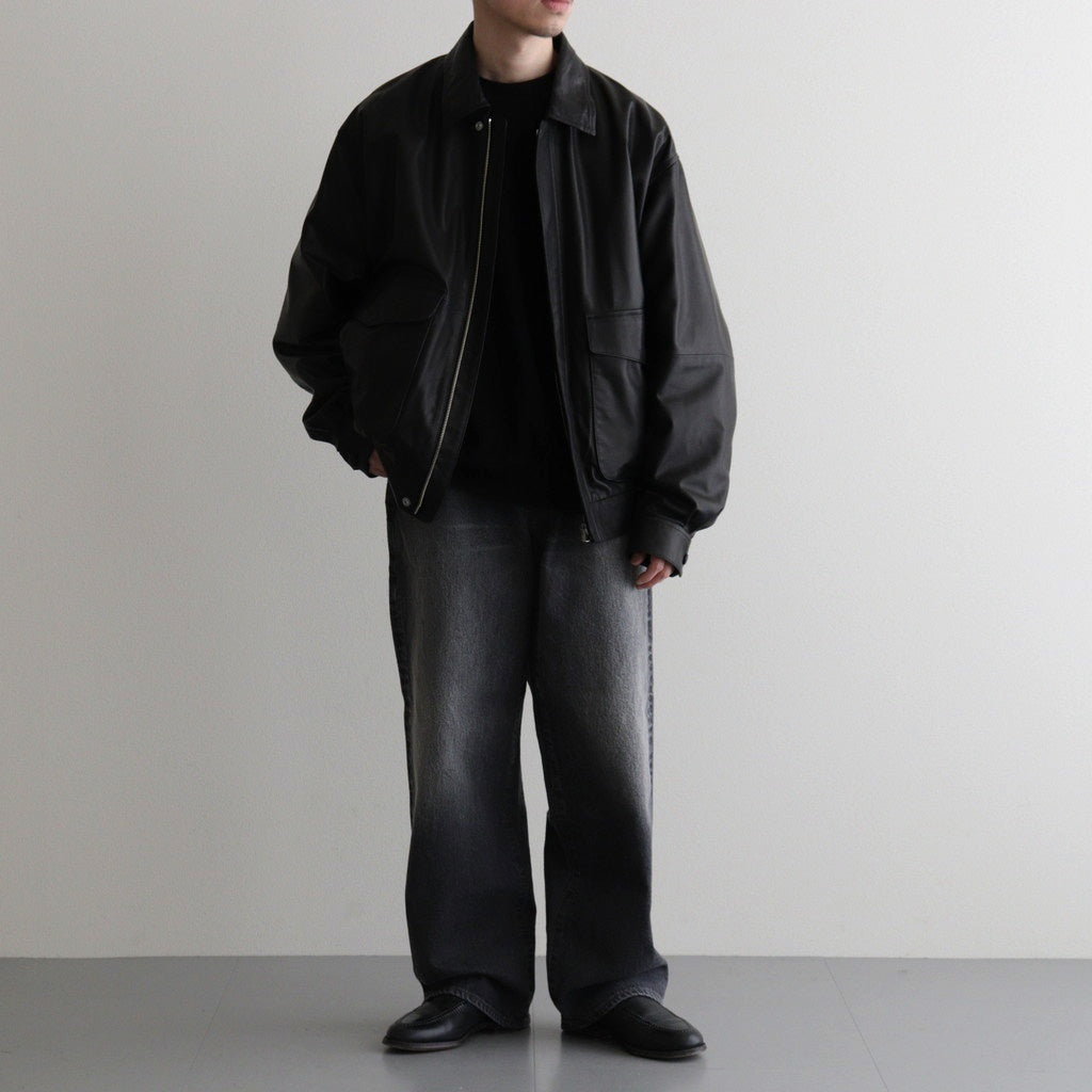 SHEEP LEATHER ZIP BZ #010 RED BLACK [17061 25004]